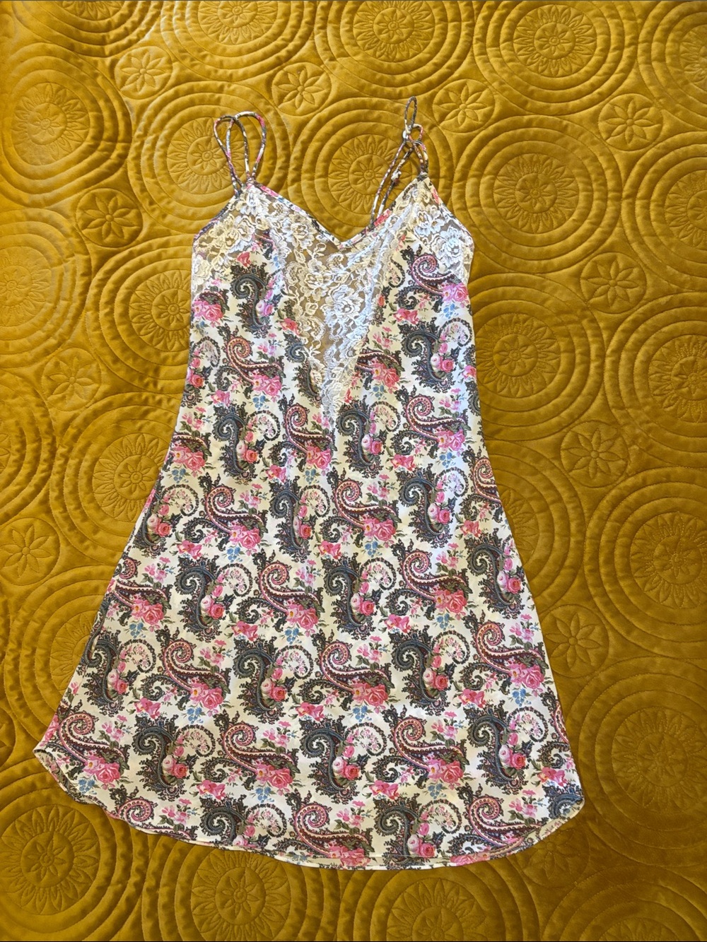 Vintage Victoria Secret Lace-Trim Slip